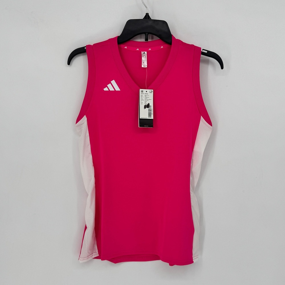 Adidas Quickset SL W Volleyball Jersey Pink White KF0734 Womens Small NEW